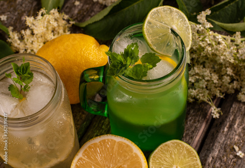 Homemade elderflower lemonade.