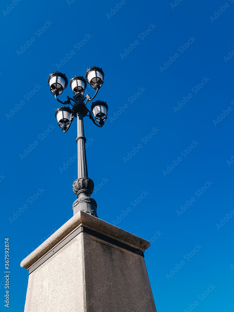 Lamppost with blue sky