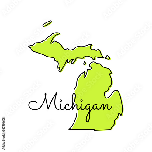 Map of Michigan Vector Design Template