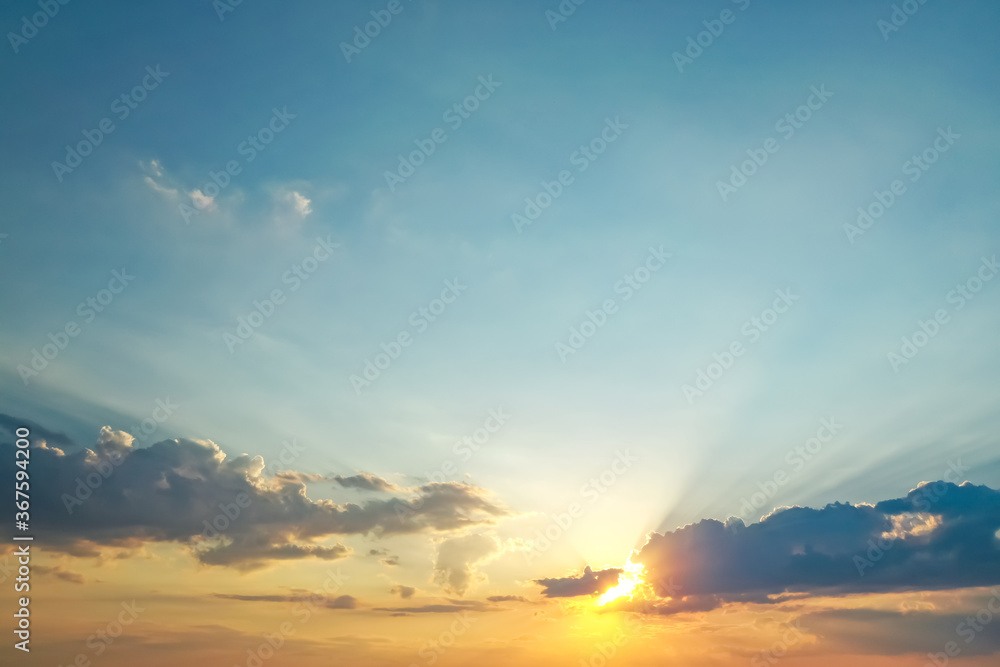 Beautiful view of sky with clouds at sunrise