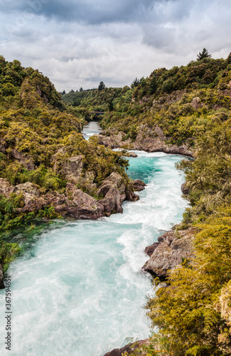 Waikato River rapids winding through rocks