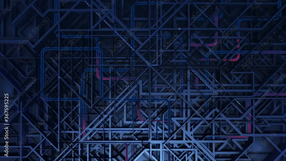 Virtual connection nanostructure futuristic abstract construction grid tech 3D video loop background Virtual connection nanostructure futuristic abstract construction grid tech 3D video loop background