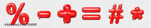 Number balloon style. Transparent background