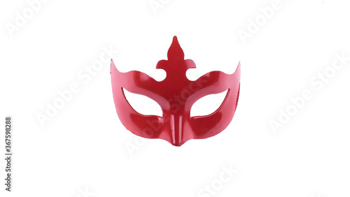 red theater mask isolated on white background
