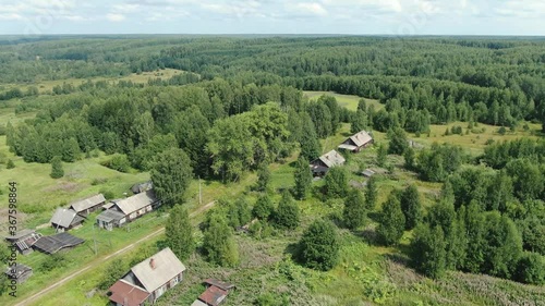 Wallpaper Mural Flying over a Russian village on a drone. Torontodigital.ca