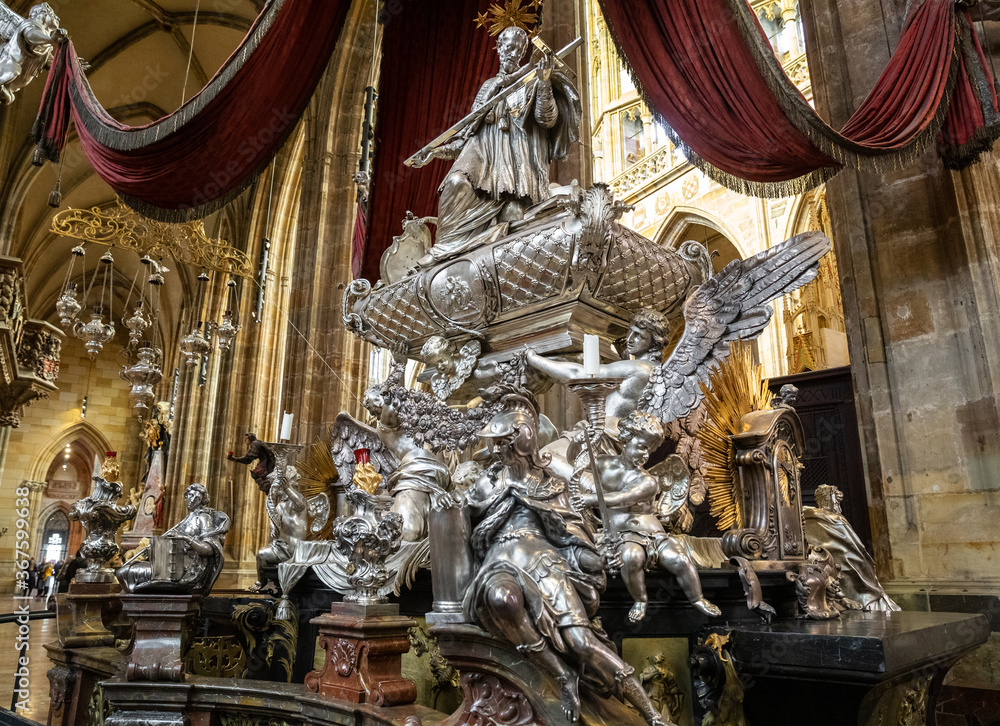 Silver tombstone of Saint John of Nepomuk