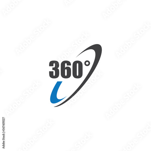 Angle 360 degrees sign icon