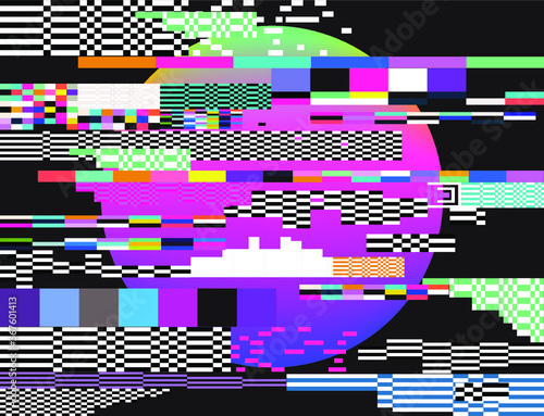 Abstract technology background with pixel noise compression artifacts.  Glitched screen with digital datamoshing effect video damage