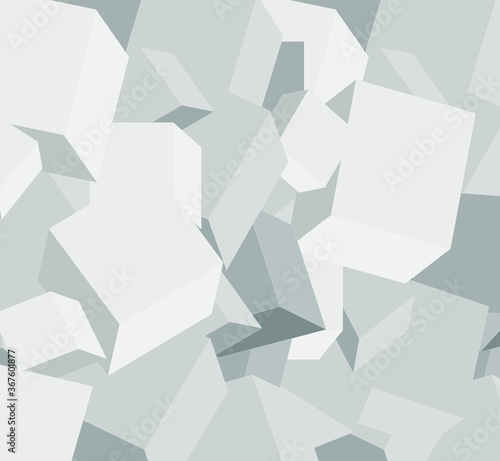 Tumbled blocks of all sizes shades of gray Background
