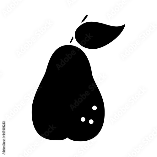 pear fruit icon, silhouette style