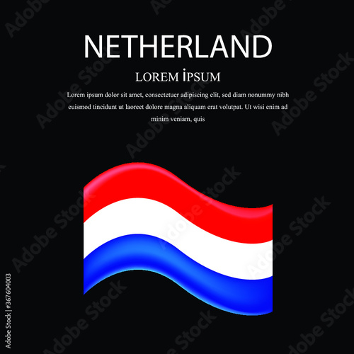 Free Download Netherlands waving flag set of vector illustration. Blue red colors of Netherlands wavy realistic flag as a patriotic symbol - GFXLoad