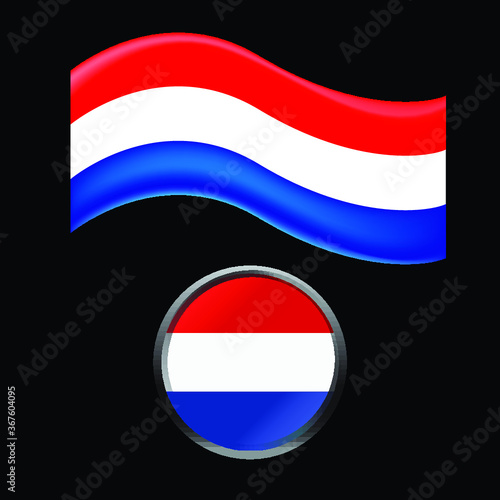 Free Download Netherlands flag vector illustration.Black backgorund - GFXLoad
