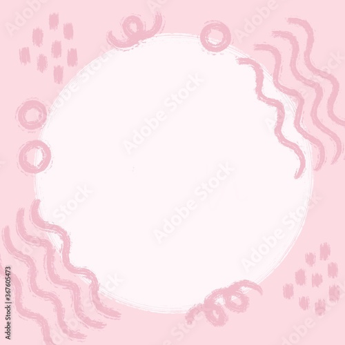 Cute doodle lines pattern decorated on pink background. Have a copy space for text. Can be use for post it, note and card. © Parawee