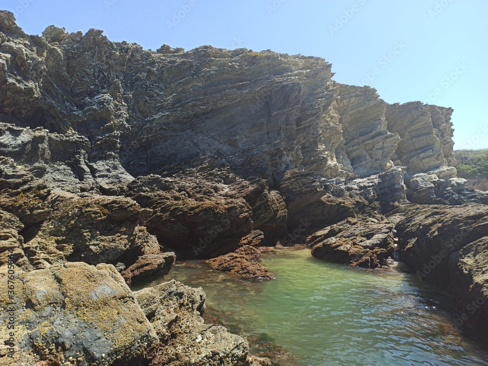 beach with rocks