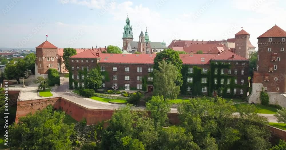 Wawel Hill in Krakow. Aerial shot Wawel Hill in Krakow. Aerial shot