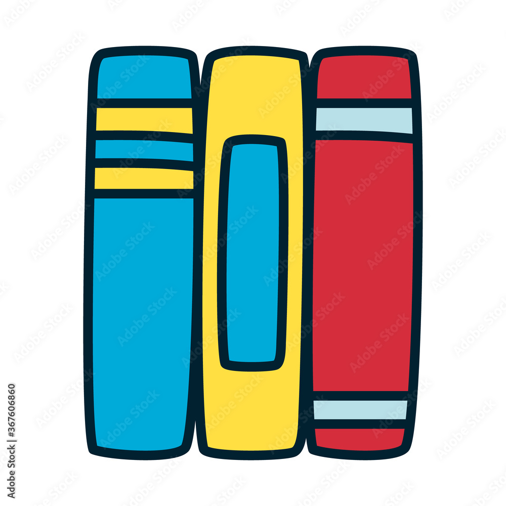 academic books icon, fill and line style academic books icon, fill and line style