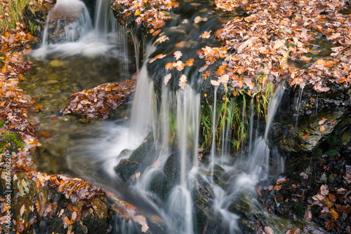 Waterfall in the autumn Elan Valley Rhayader Powys Wales