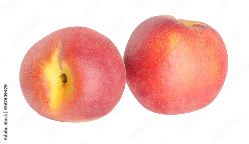 two peaches isolated on white background two peaches isolated on white background