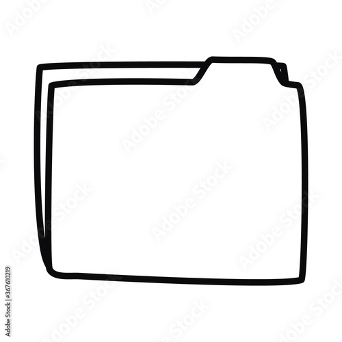 document folder icon, line style