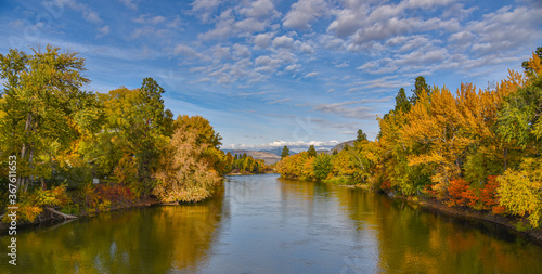 autumn landscape with river