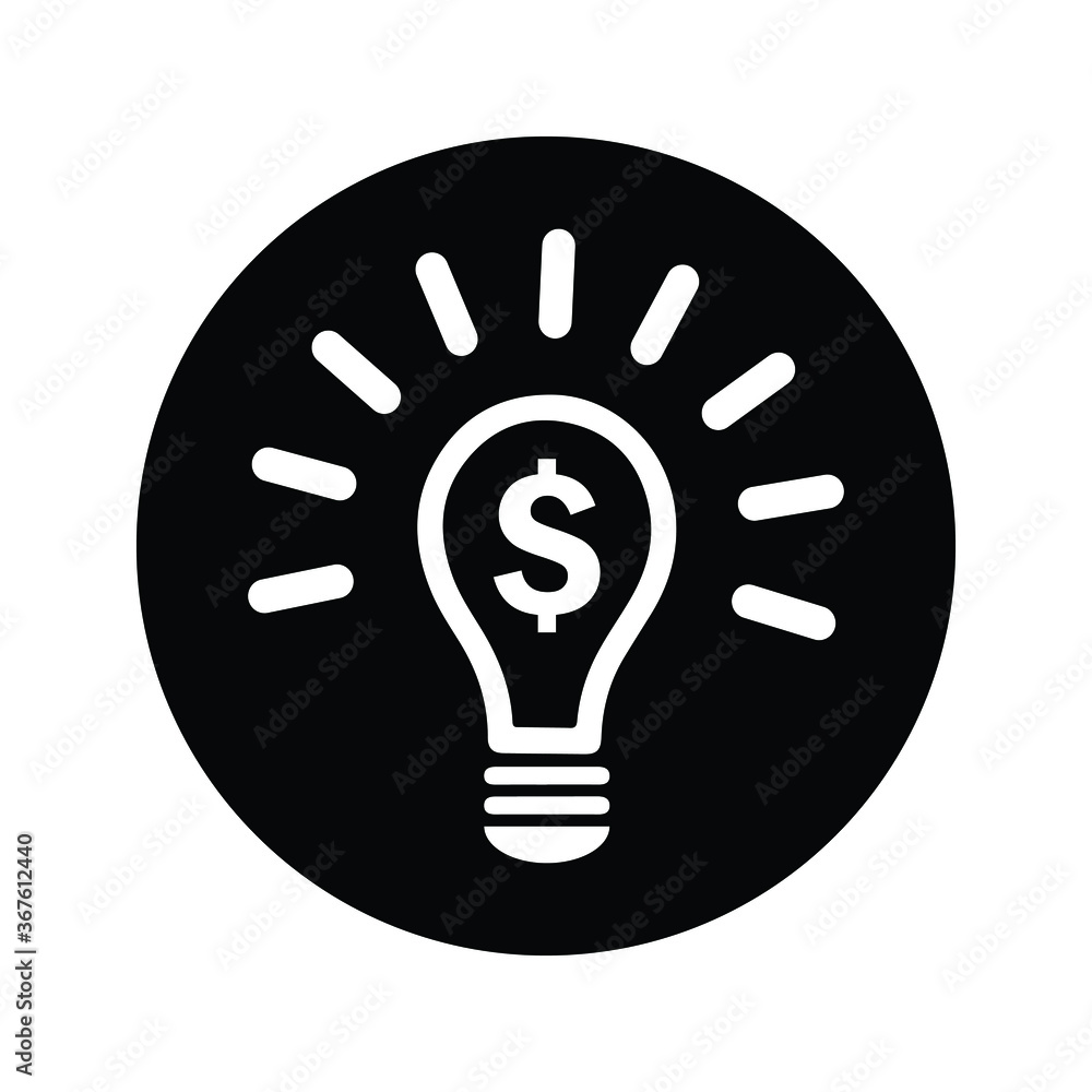 Profit making idea icon / black color Profit making idea icon / black color