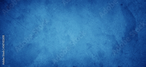 Blue textured wide concrete wall background