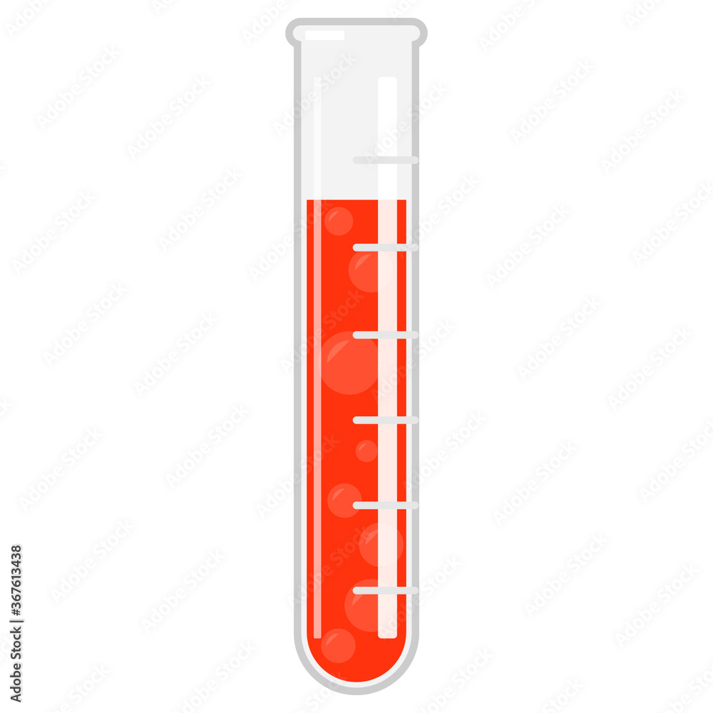 Vector illustration of a test tube filled with bubbling liquid Vector illustration of a test tube filled with bubbling liquid