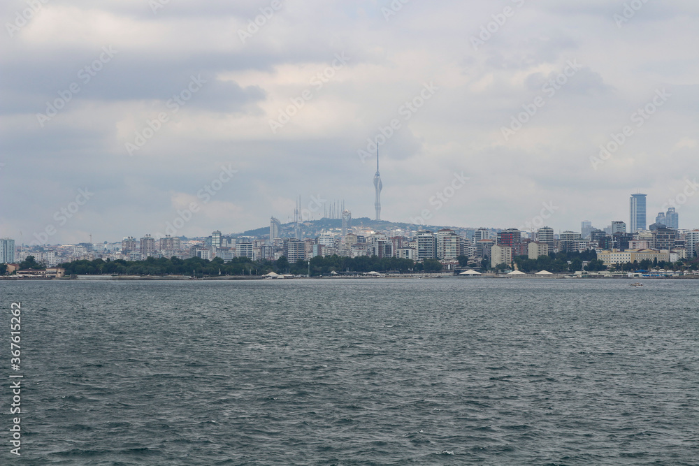 Istanbul Anatolian side view. Camlica Hill.