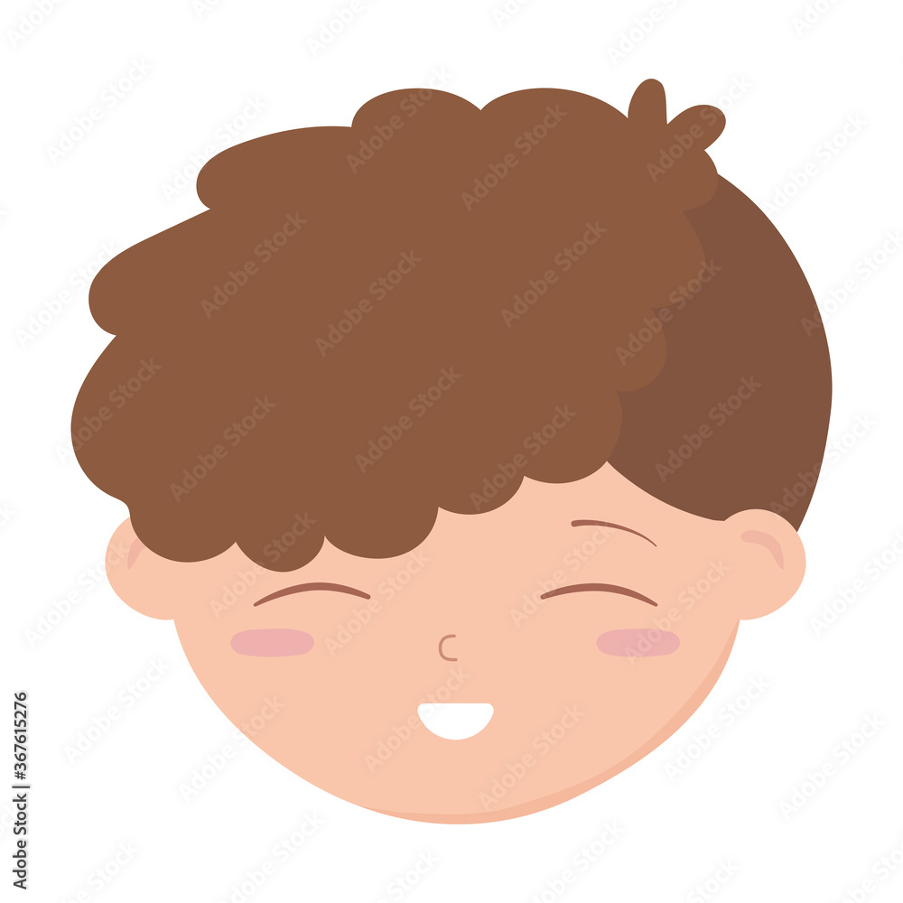 little cute face boy cartoon isolated icon design white background little cute face boy cartoon isolated icon design white background