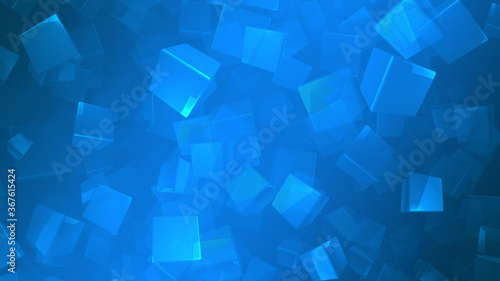 3d abstract blue background with cubes,geometric blue background.