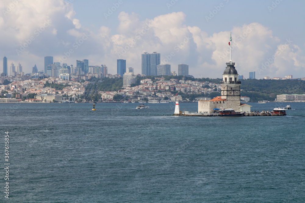 Istanbul Maiden's Tower view. Bosphorus. 