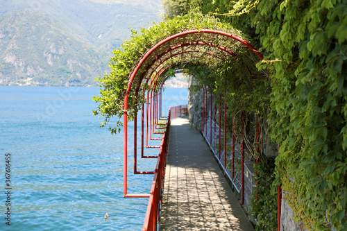 The scenic path Walk of Lovers in Varenna, Lake Como, Italy Fototapeta