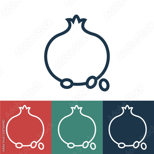 Linear vector icon with garnet