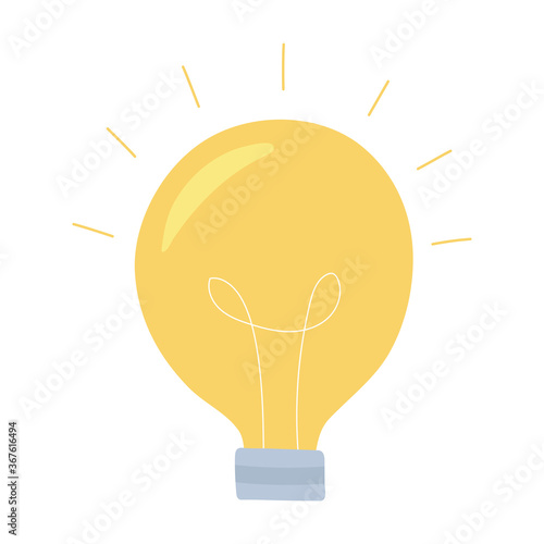 bright ligh bulb isolated icon design white background