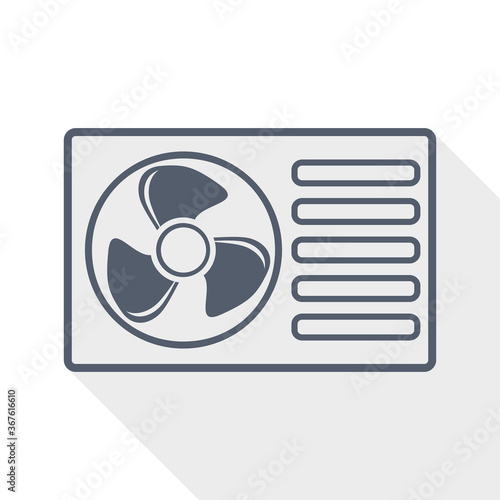 Heat pump flat design vector icon