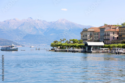 BELLAGIO  ITALY - JUNE 23  2020  view of coastal town Bellagio on Lake Como popular European travel destination