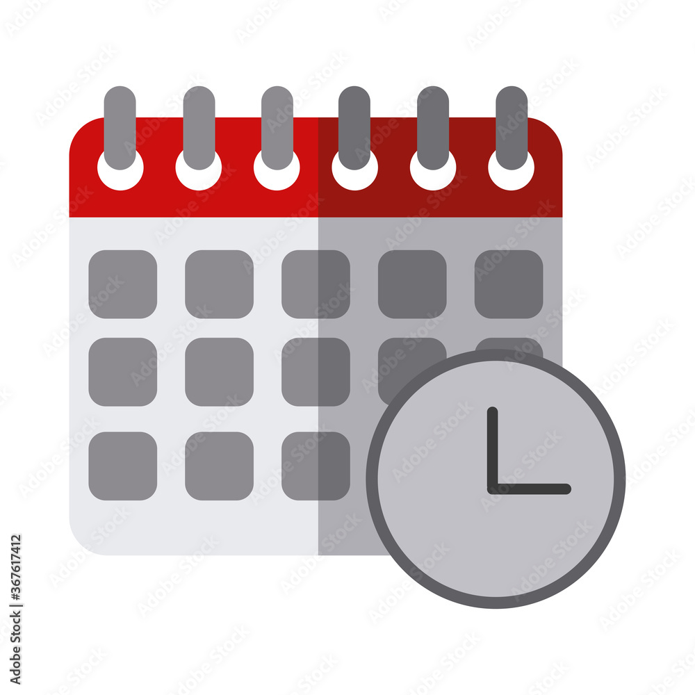 calendar reminder clock time flat icon with shadow calendar reminder clock time flat icon with shadow