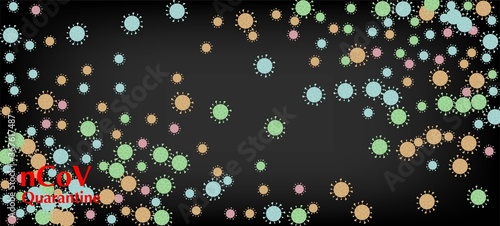 nCoV Quarantine Vector Banner. Virus Protection Flat Corona Web Page. 