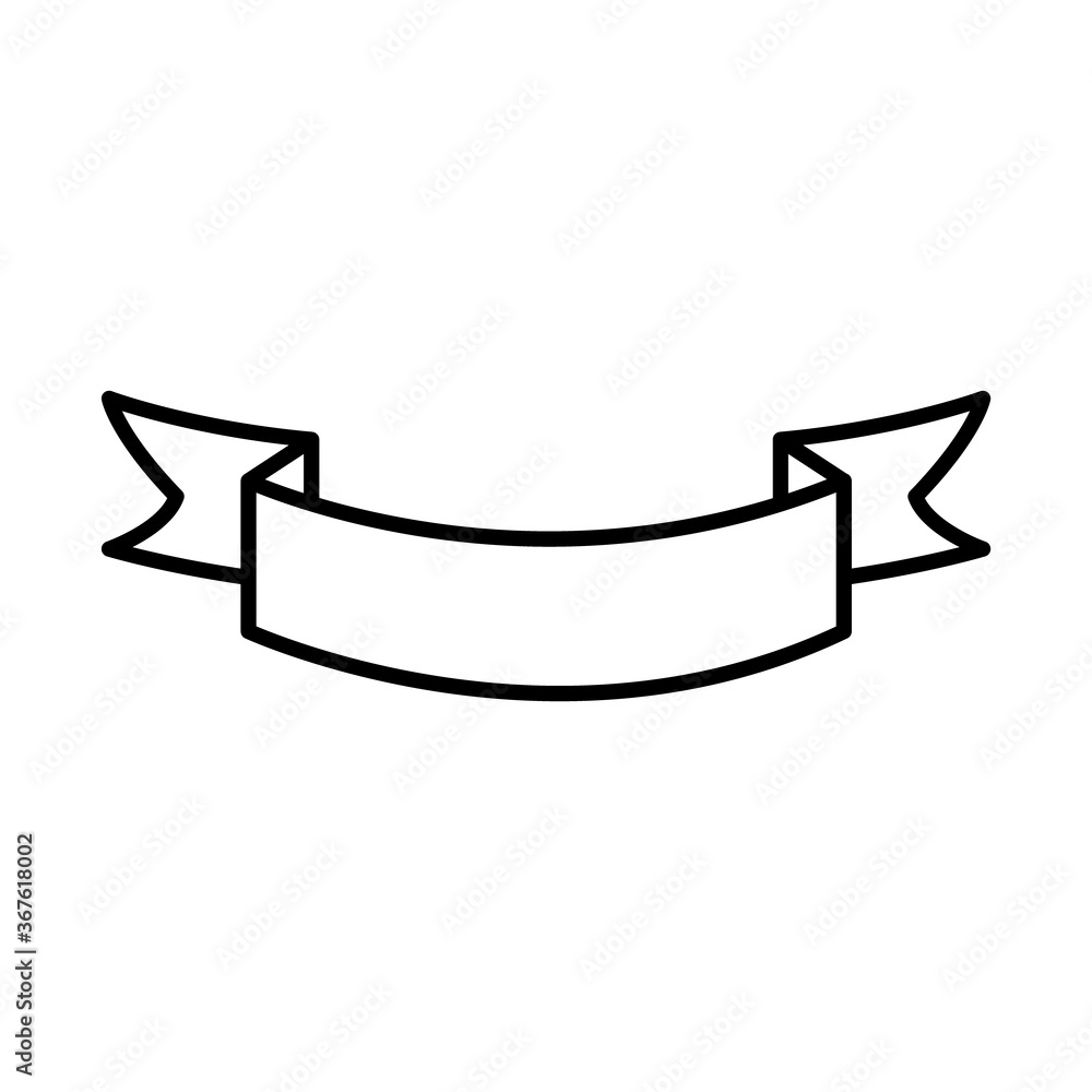 decorative ribbon icon, line style decorative ribbon icon, line style
