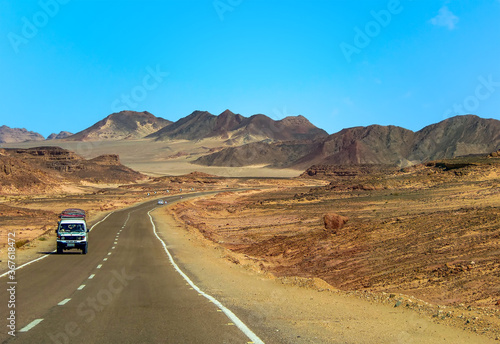 A view across the Sinai desert near Nuweiba, Egypt in summer