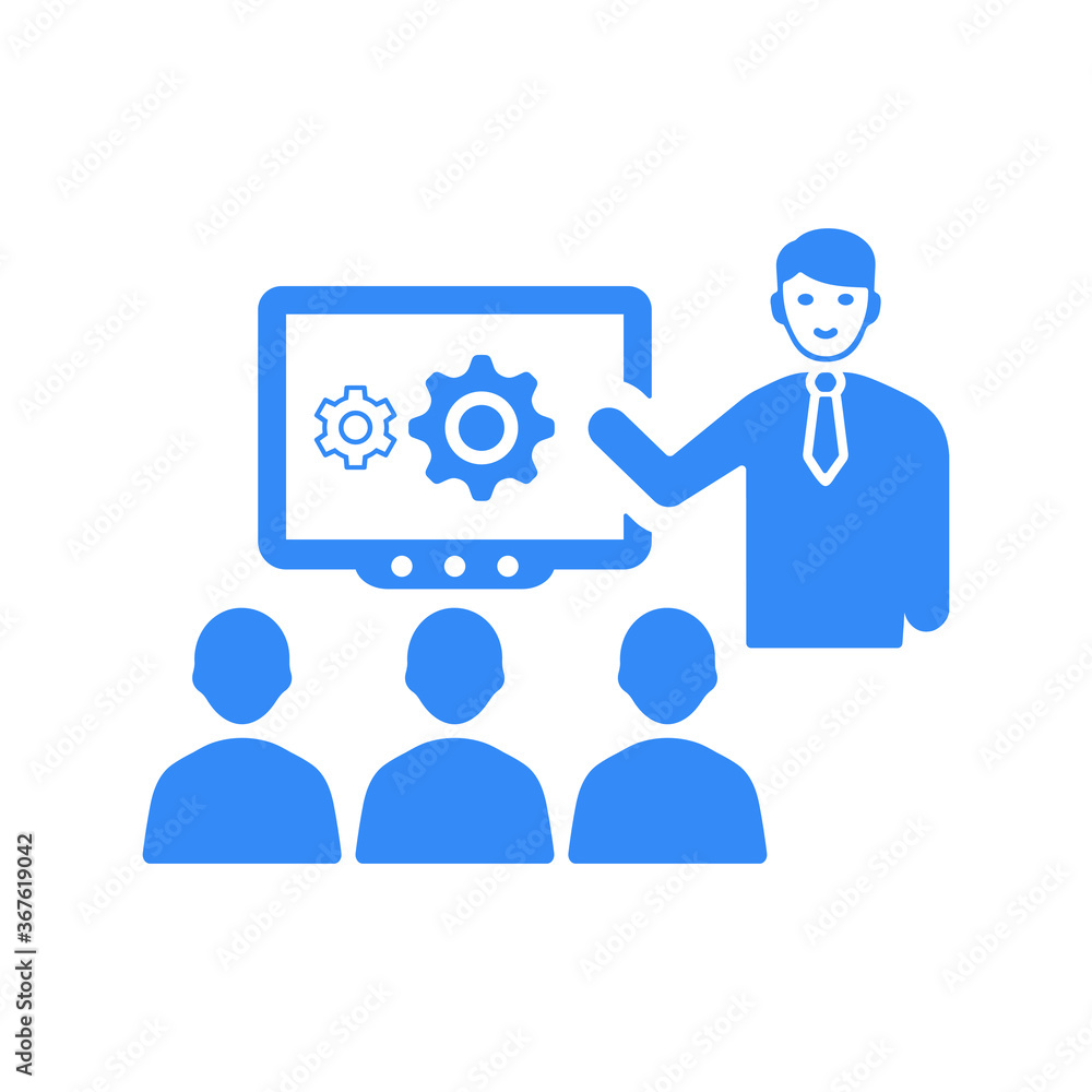 Meeting, presentation icon / blue color Meeting, presentation icon / blue color