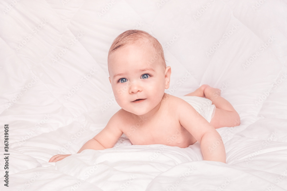 Sweet little baby boy portrait on white background Sweet little baby boy portrait on white background
