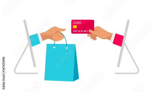 Online shopping e-commerce concept. Web templates. Flat design vector illustration.