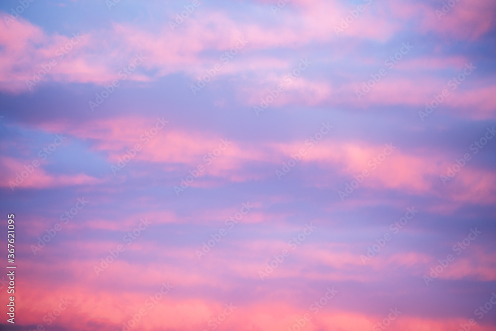 Pink skies during sunset.