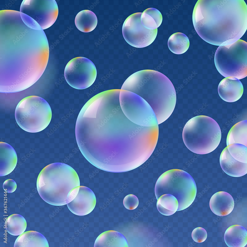 Realistic soap bubble isolated,