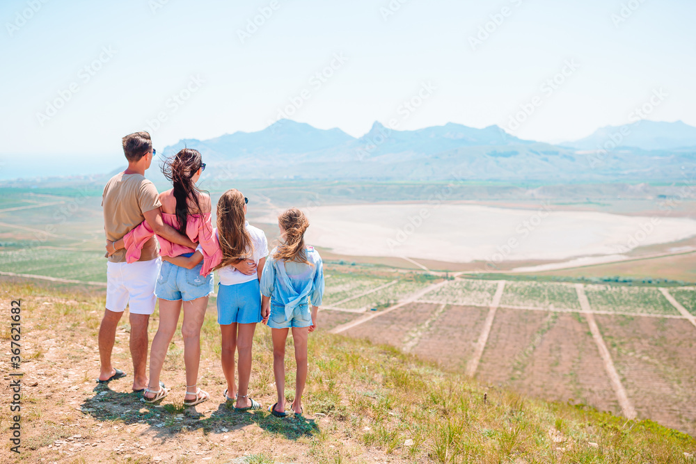 Happy family on vacation in the mountains Happy family on vacation in the mountains