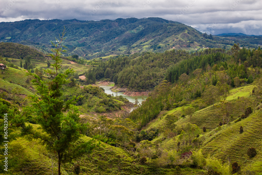 Fototapeta premium Colombian landscapes. Green mountains in Colombia, Latin America