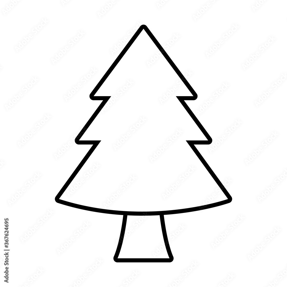 winter pine tree line style icon vector design winter pine tree line style icon vector design