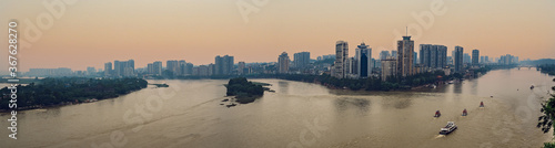 Panorama of Leshan town in China in summer