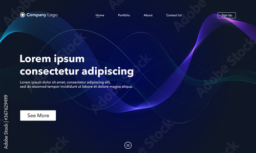 Landing Page. Abstract background website. Template for websites, or apps. Modern design. Abstract vector style